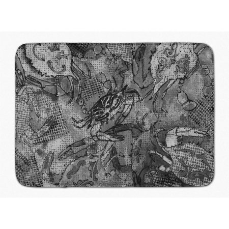 MICASA Grey Canvas Abstract Crabs Machine Washable Memory Foam Mat MI229071